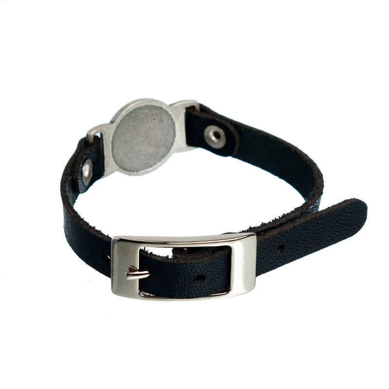 Intercession St Benedict Genuine Leather Protection Bracelet - Made in Brazil (Medium - Black) - Image 2